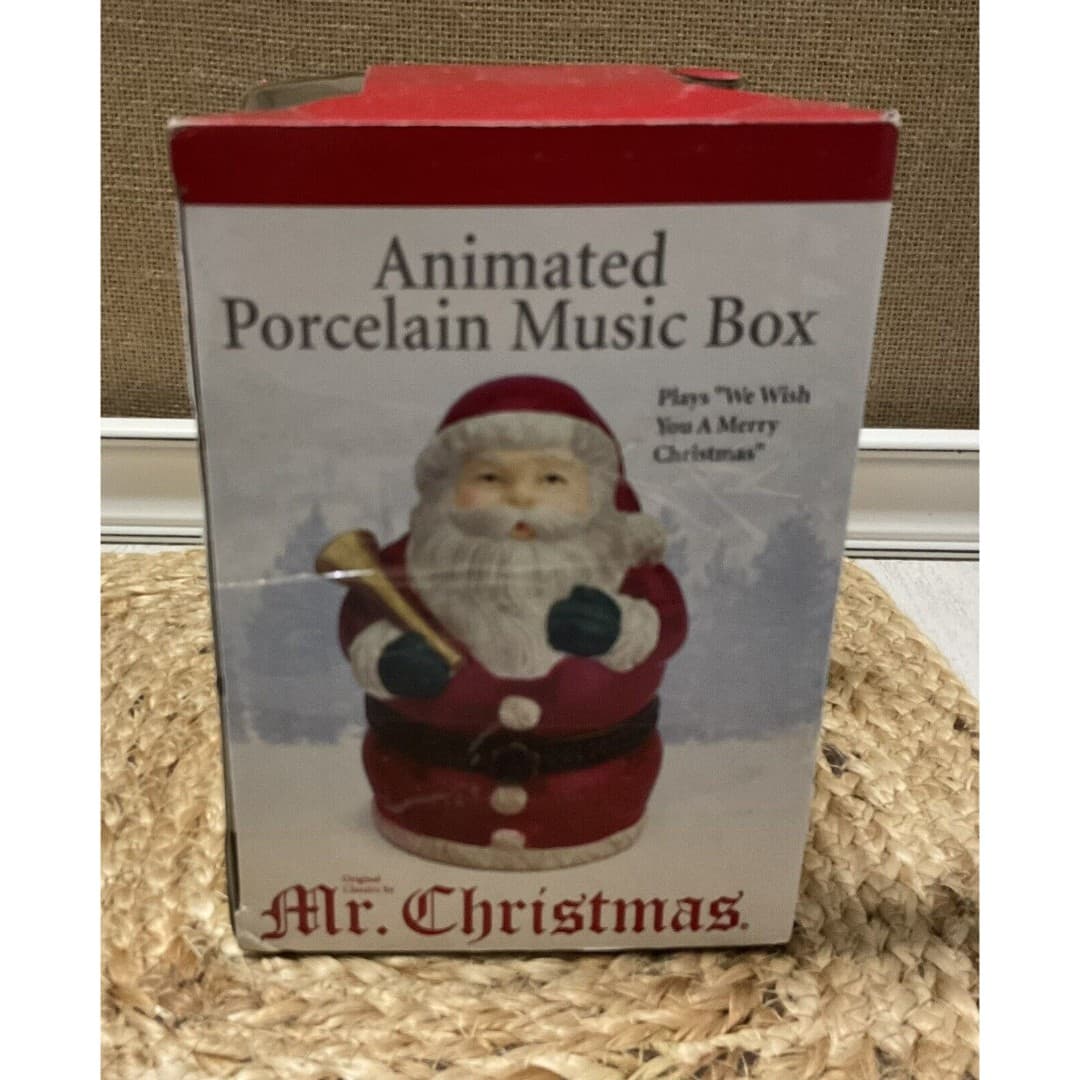 Mr. Christmas Santa Music Musical Box Animated Scene Rotates - Thumbnail 2