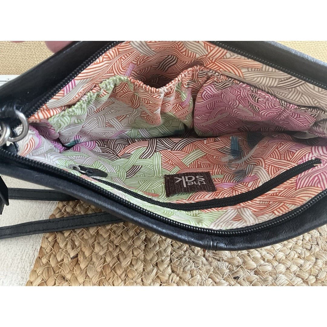 The Sak Iris Womens Black Leather Crossbody Purse Small Shoulder Bag Handbag - Thumbnail 3