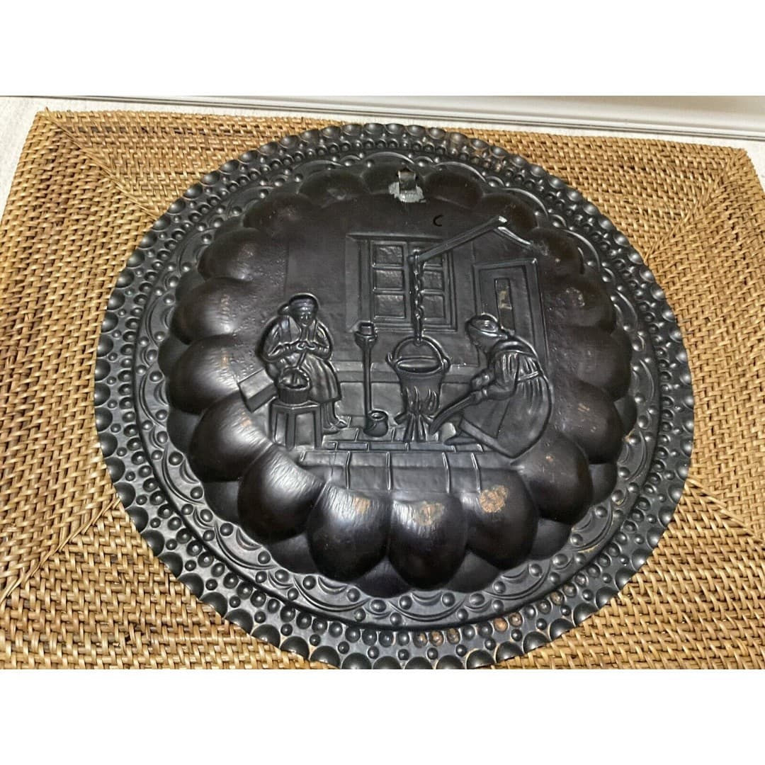 13" - Coppercraft Guild - Copper Wall Decor Plate - Women At Work See Photos - Thumbnail 2