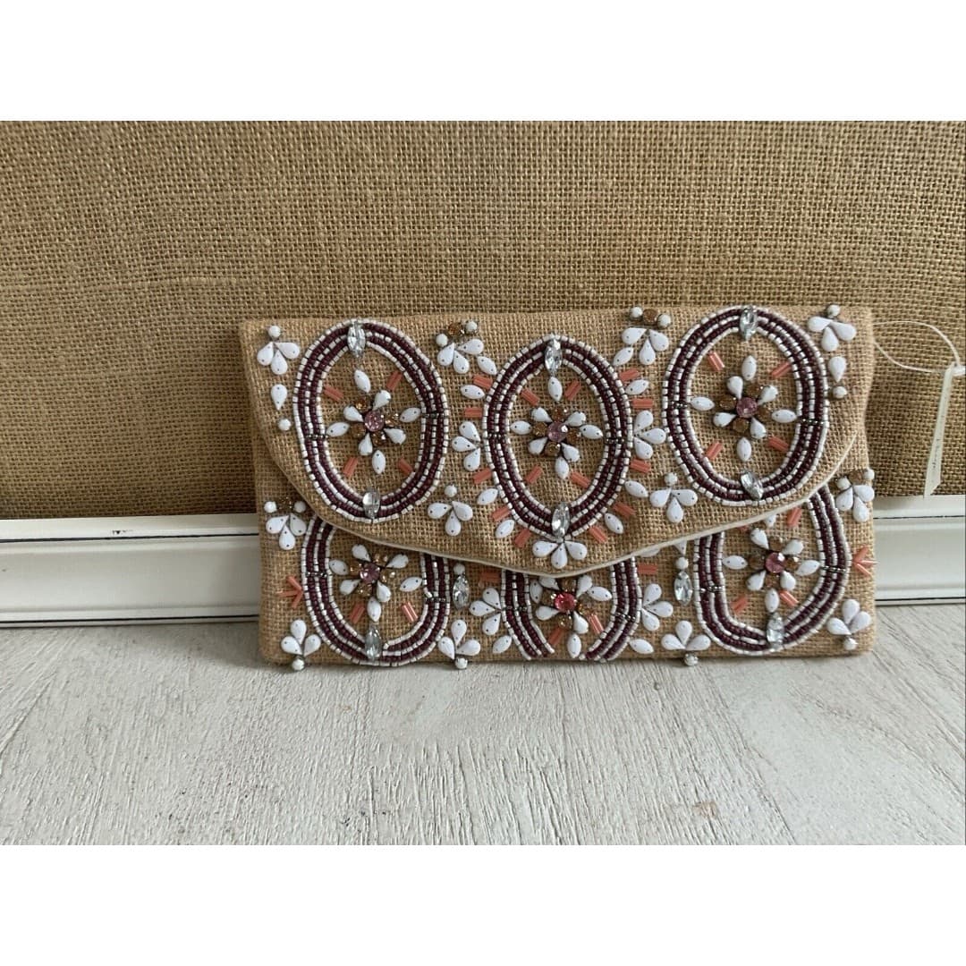 Charlie Paige Clutch Purse W/ Stone Design