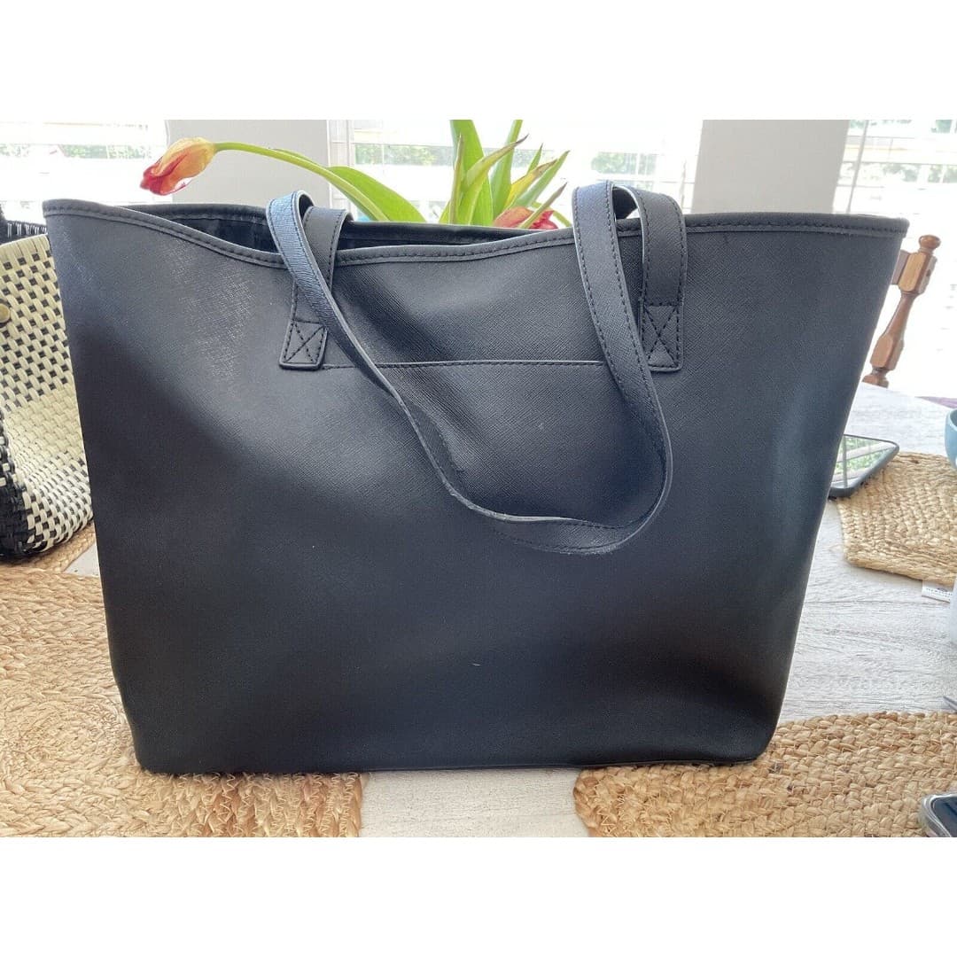 MICHAEL KORS LARGE SIGNATURE BLACK SHOULDER TOTE BAG PURSE HANDBAG - Thumbnail 2