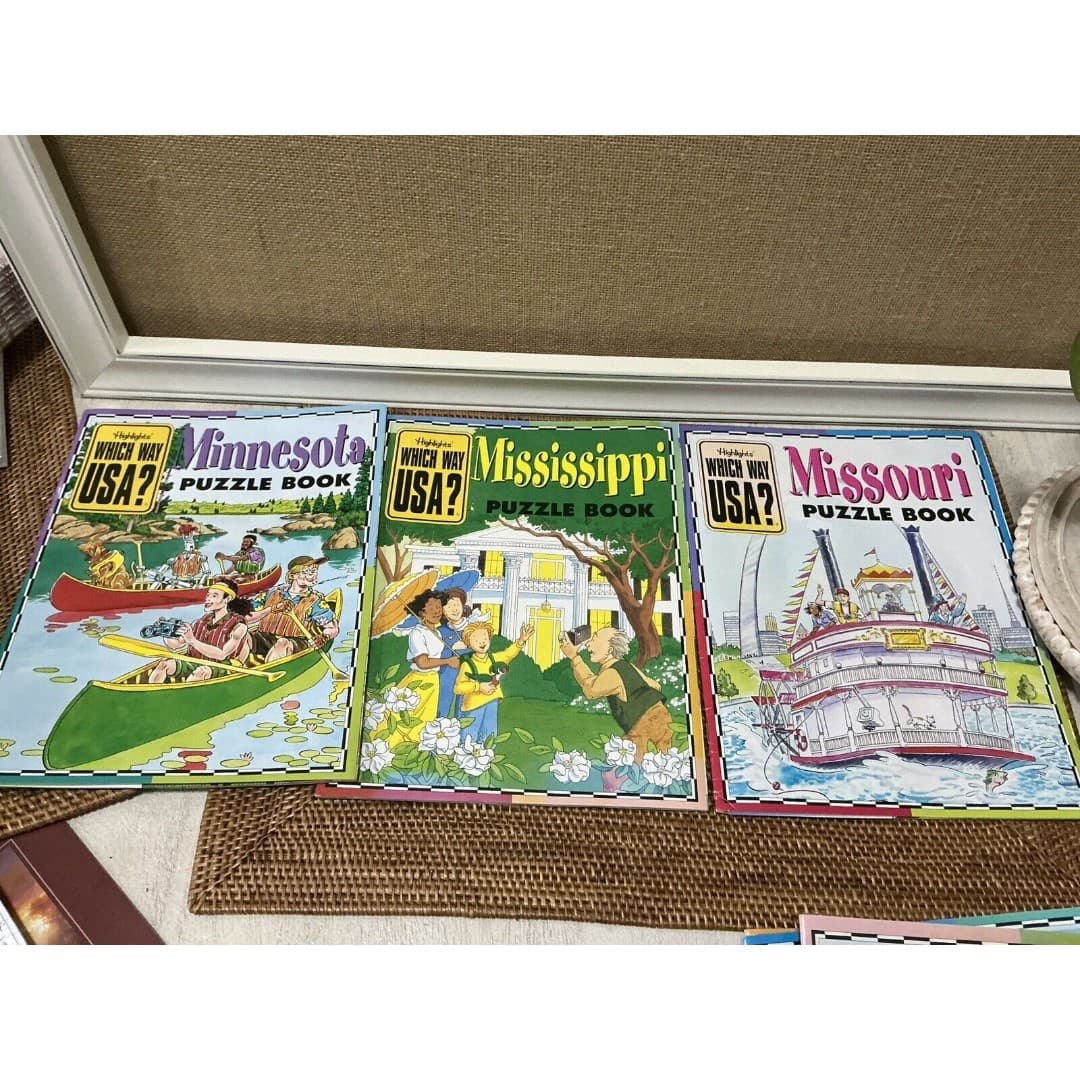 Highlights Which Way USA State Puzzle Activity Books Lot Of 10 - Thumbnail 2
