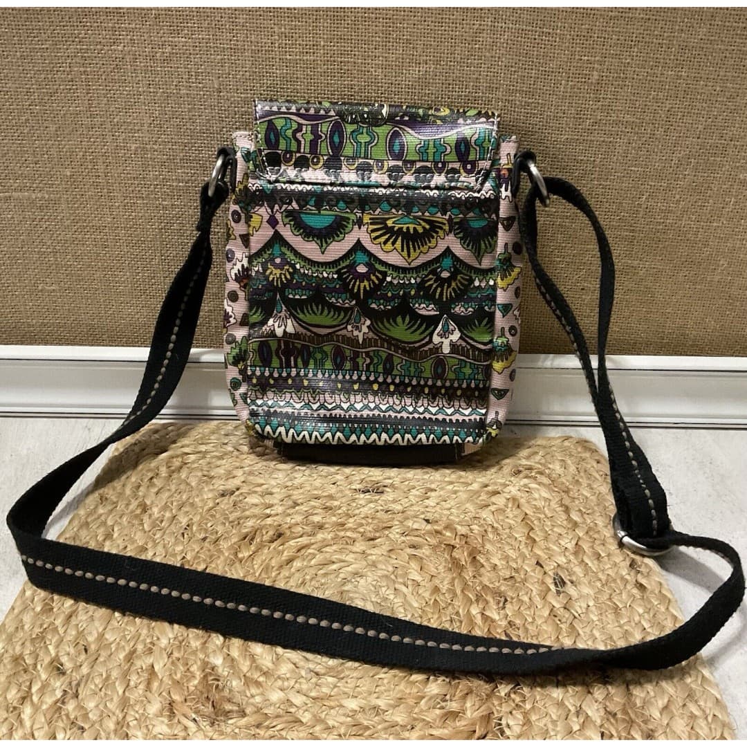 Sakroots Boho Festival Coated Canvas Small Flap Messenger Crossbody Bag Purse - Thumbnail 2