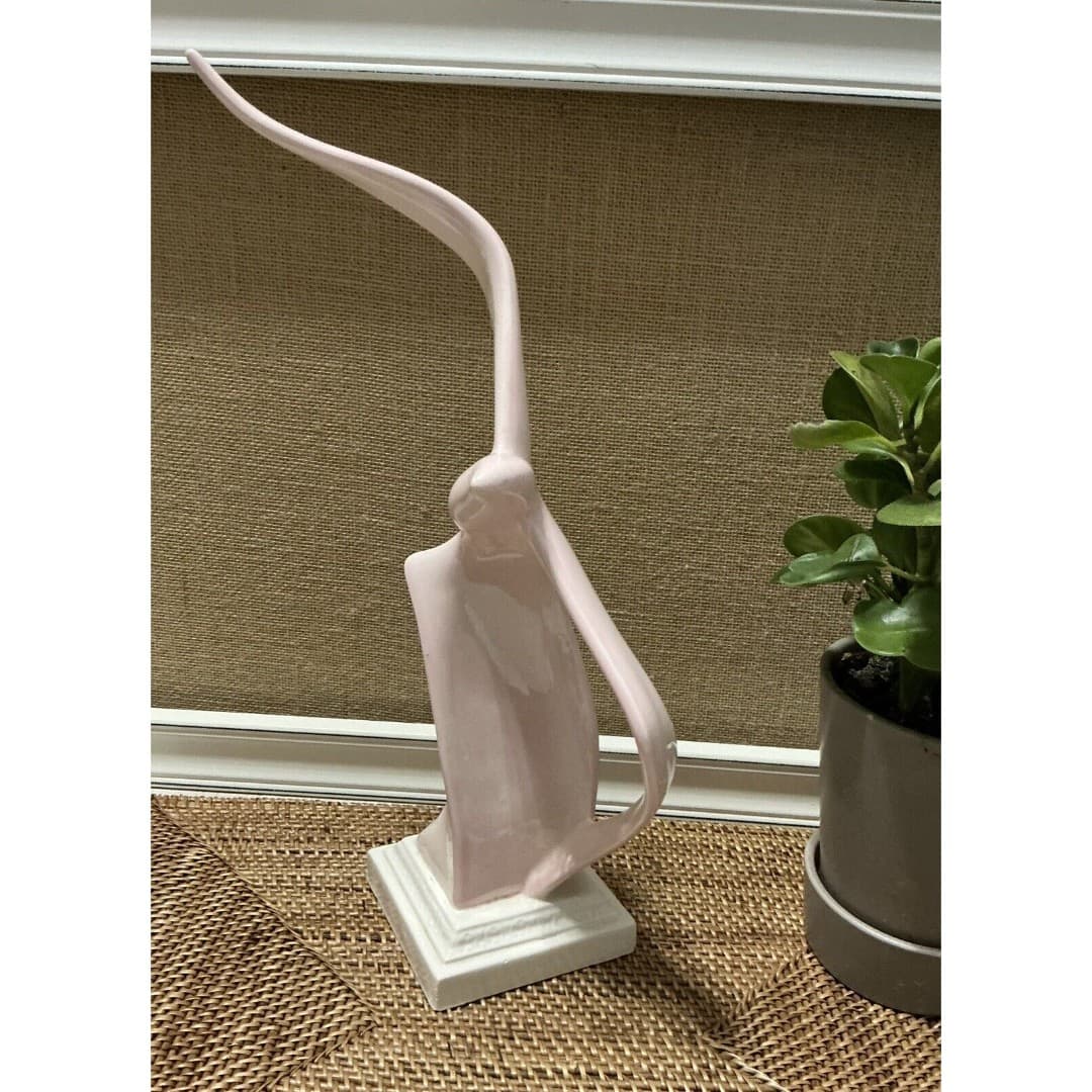 MCM Bird In Flight Porcelain Pink Gull Sculpture Figurine base 16” - Thumbnail 2