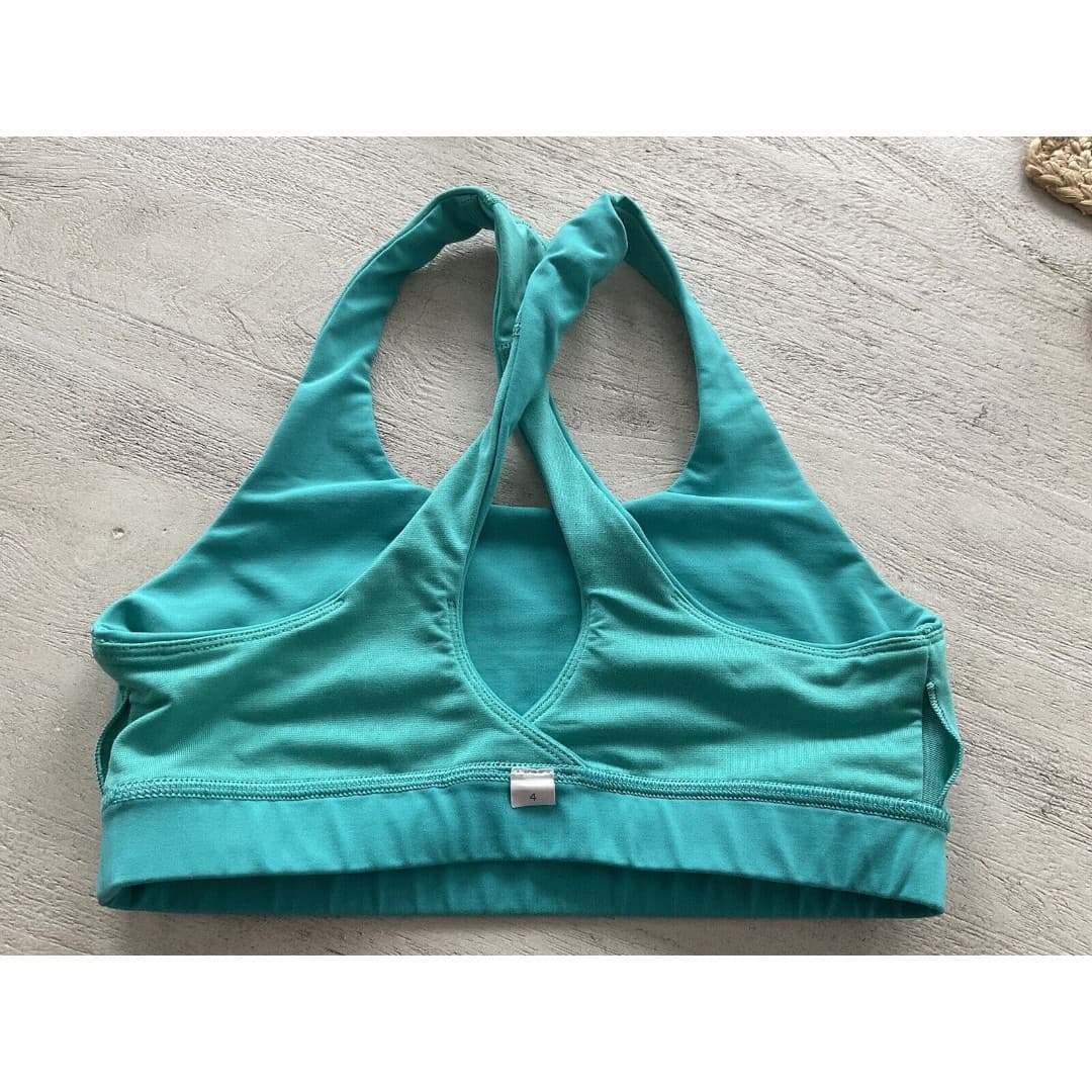 Lululemon Time to Sweat Cross Back Straps Teal Sports Bra Top Size 4 - Thumbnail 4