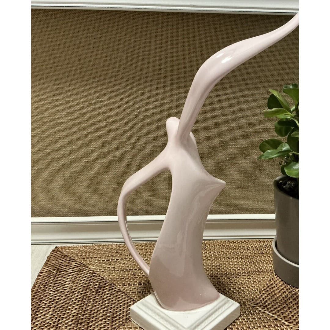 MCM Bird In Flight Porcelain Pink Gull Sculpture Figurine base 16” - Thumbnail 4