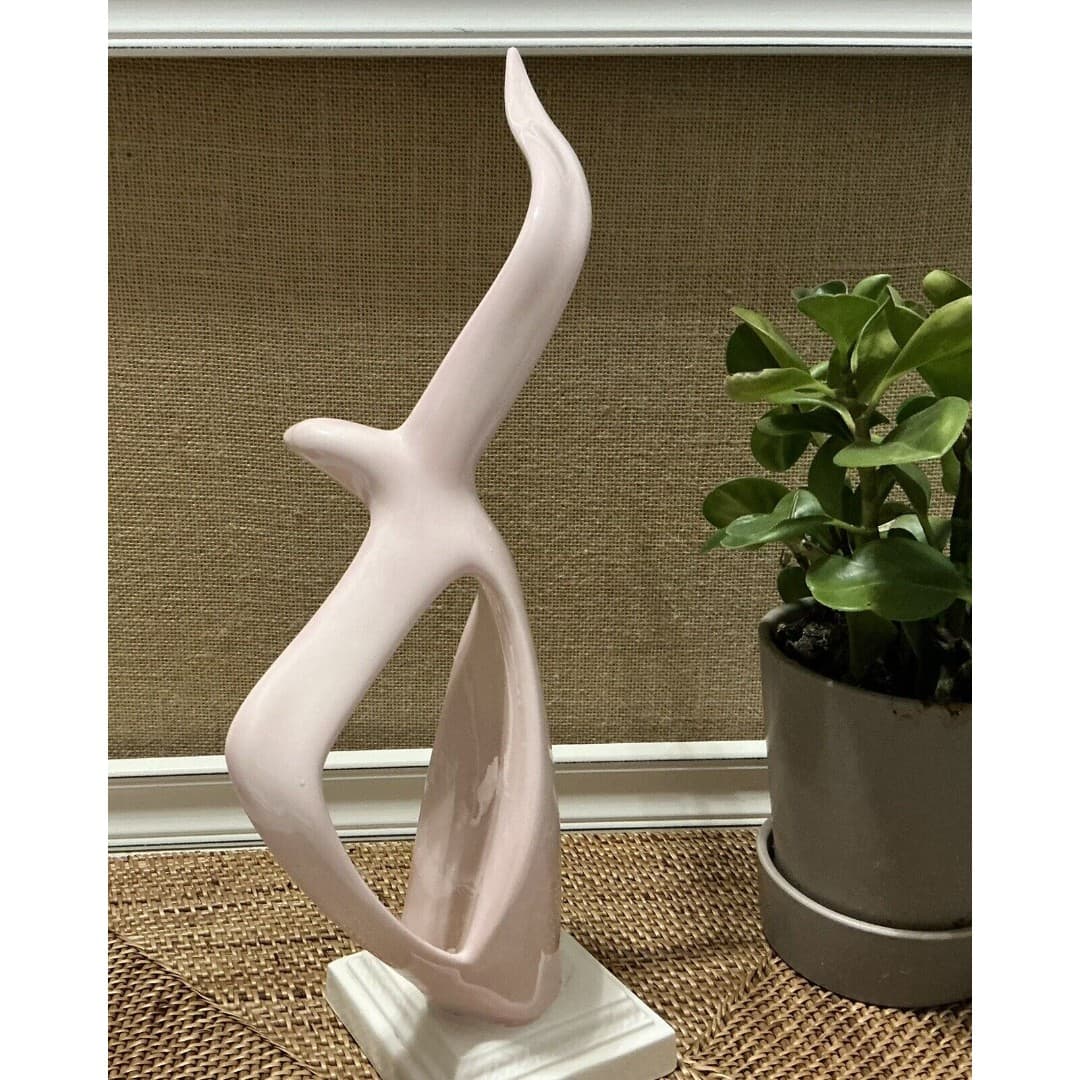 MCM Bird In Flight Porcelain Pink Gull Sculpture Figurine base 16” - Thumbnail 3