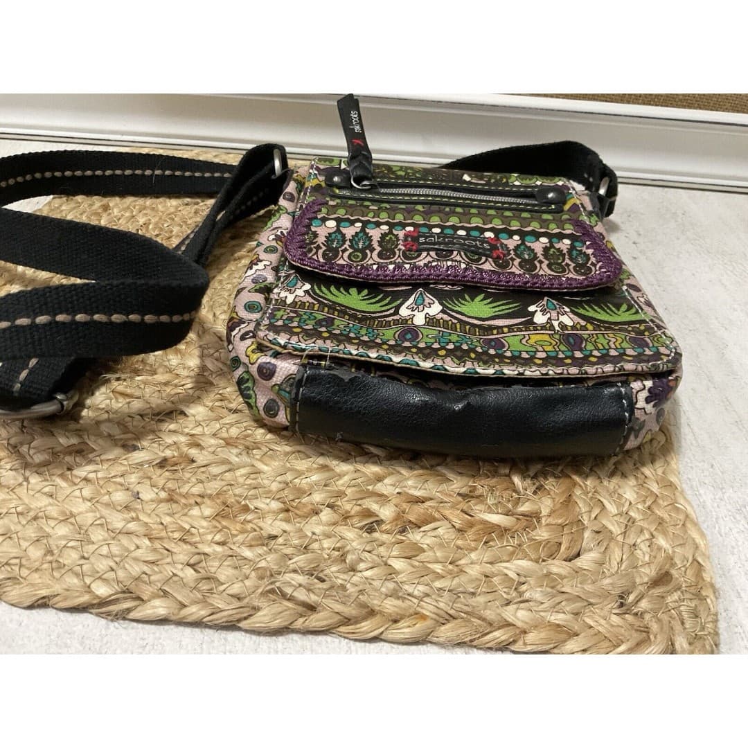 Sakroots Boho Festival Coated Canvas Small Flap Messenger Crossbody Bag Purse - Thumbnail 7