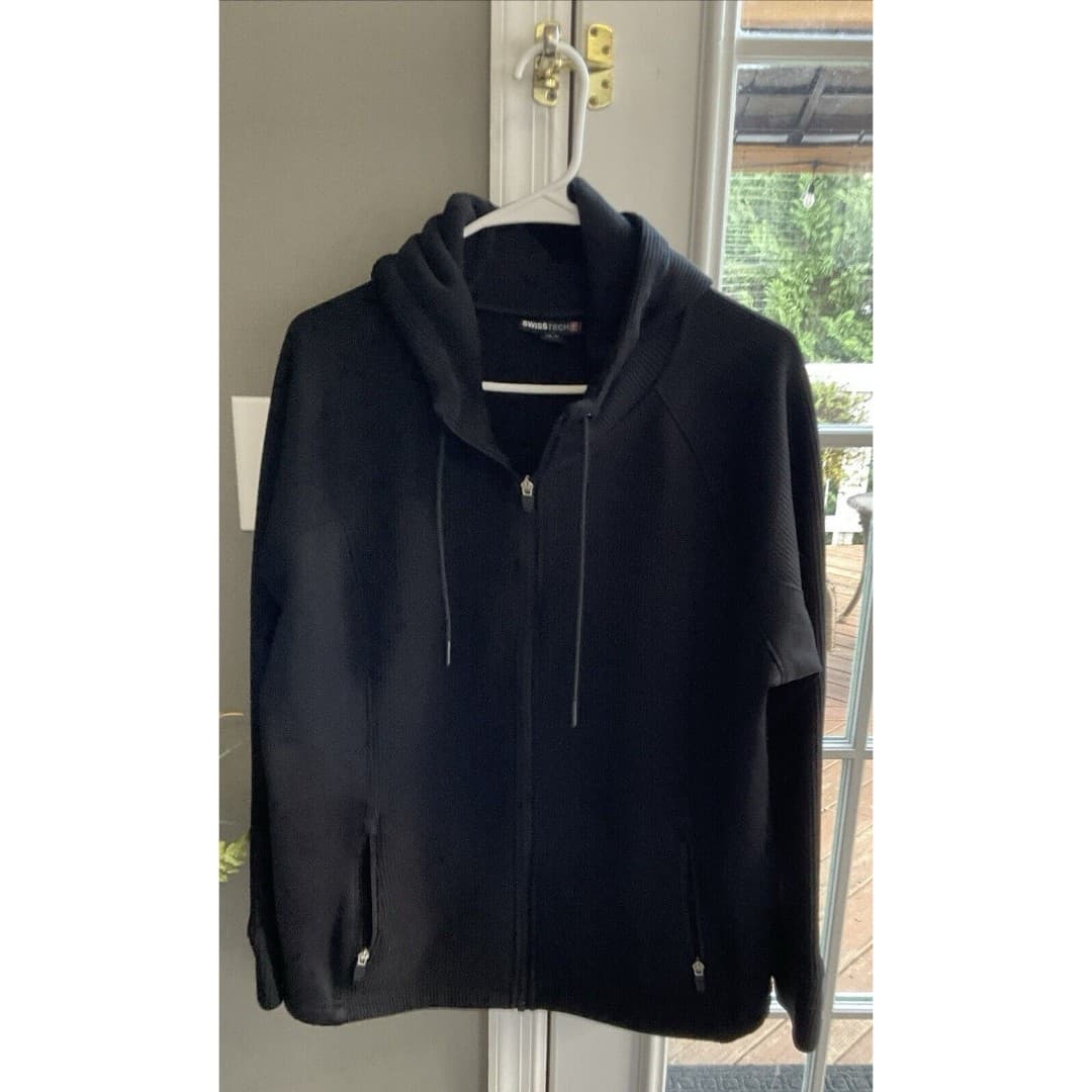 Swiss Tech Black Hooded Jacket Size 16/18