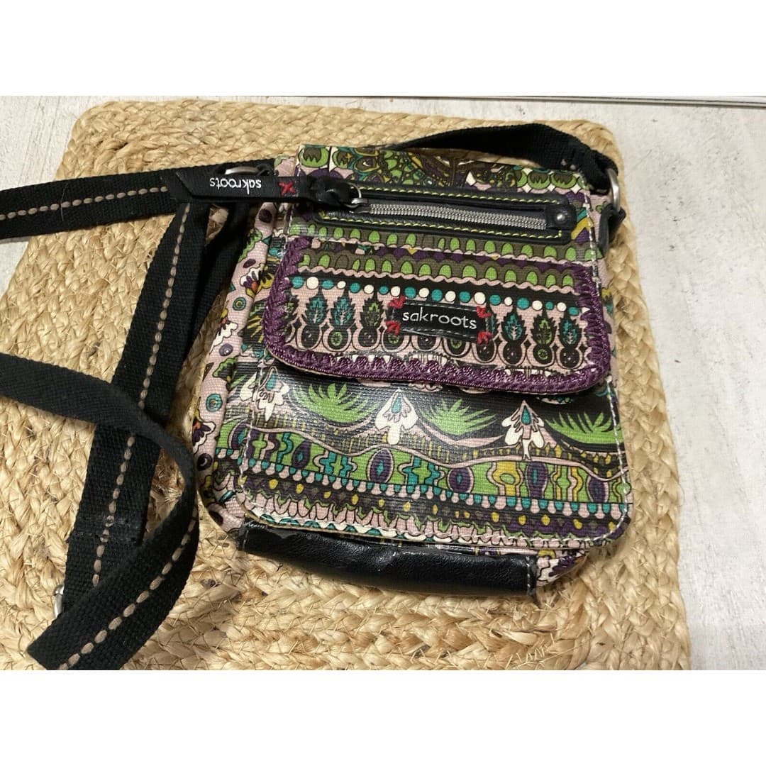 Sakroots Boho Festival Coated Canvas Small Flap Messenger Crossbody Bag Purse - Thumbnail 6