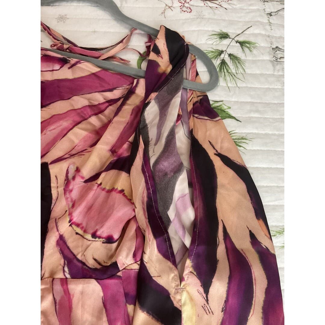 NWT TopShop Sz 6 Pink Dress W/Split Sleeves - Thumbnail 3