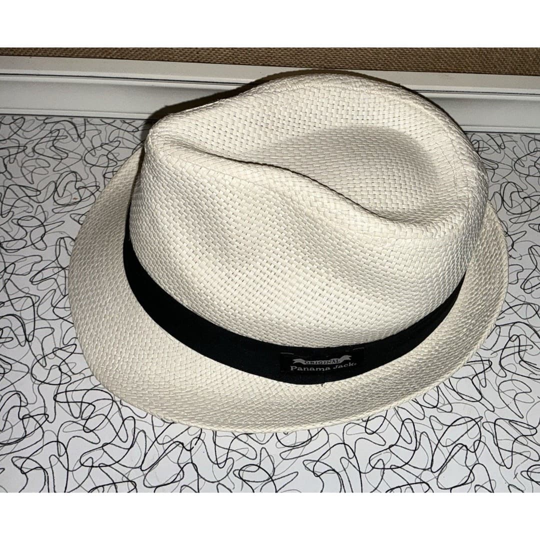 Panama Jack Solid Ribbon Fedora Hat with Black Band - Thumbnail 2