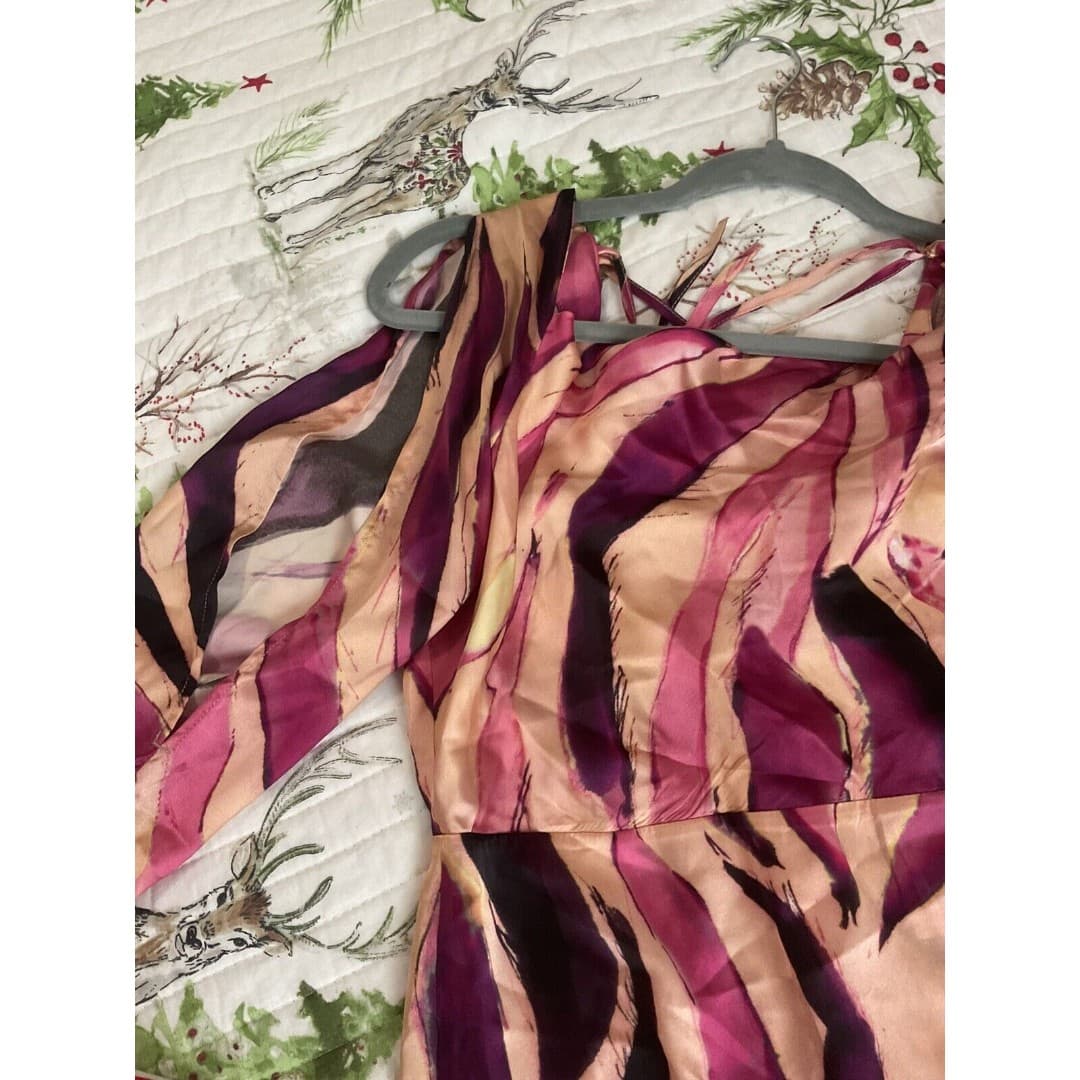 NWT TopShop Sz 6 Pink Dress W/Split Sleeves - Thumbnail 4