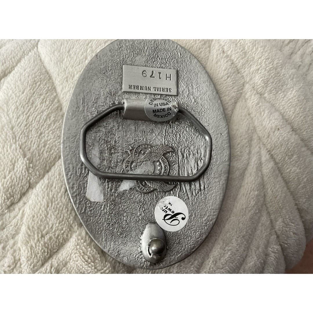 Vintage Metal The State of Texas Star Flags Large Belt Buckle Silver Tone USA - Thumbnail 4