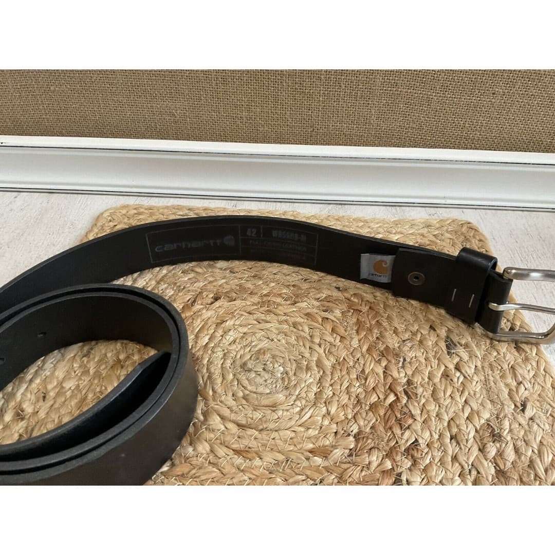 Carhartt 2202 Men's Black Genuine Leather Silver Buckle Belt; Size 42 - Thumbnail 3