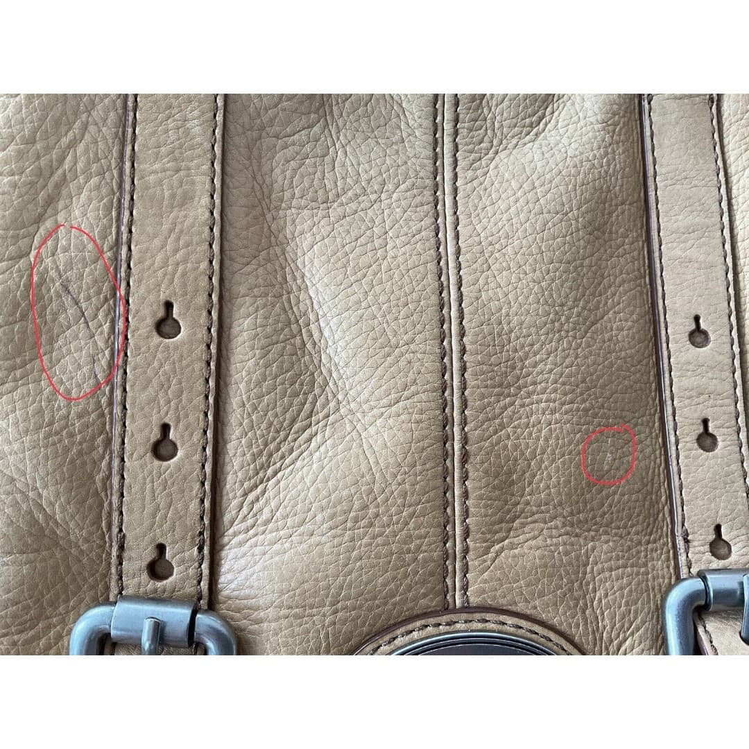 Fossil Maddox Organizer Flap Crossbody Satchel Camel Color Leather TurnLock Tote - Thumbnail 10