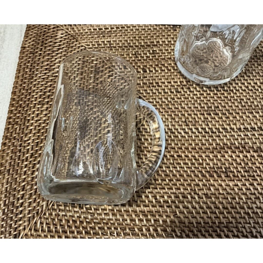 3 PC. Set Vintage Thumbprint Dimple 14 oz Mug - Heavy Glass 5” Tall - Thumbnail 8