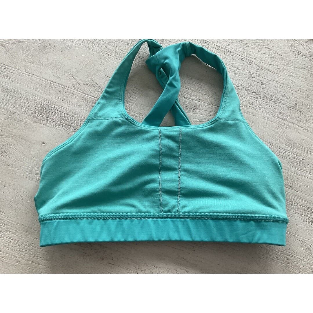 Lululemon Time to Sweat Cross Back Straps Teal Sports Bra Top Size 4 - Thumbnail 3