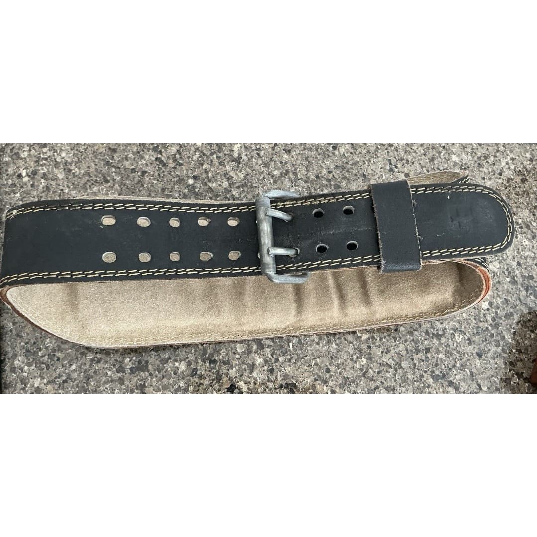Harbinger 6" Padded Black Leather Weight Lifting Belt Size Large. - Thumbnail 2
