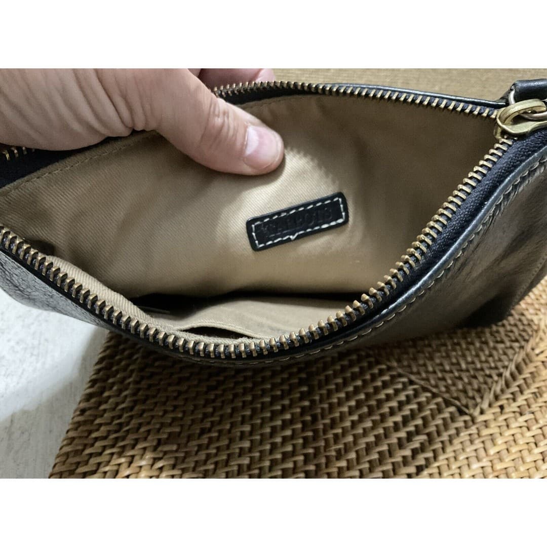 Talbots Navy Blue Soft Pebbled Leather Wristlet - Thumbnail 5
