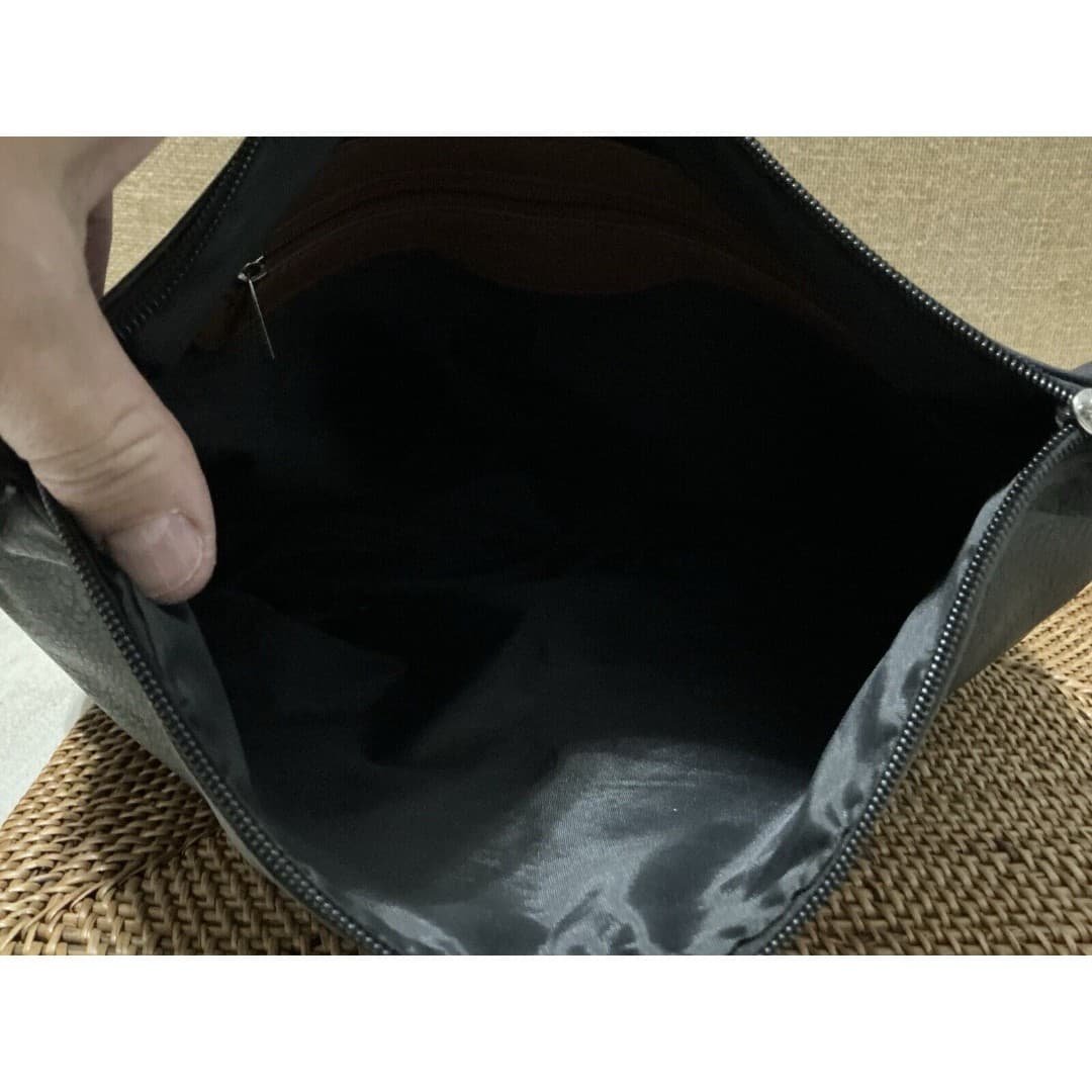 G.H. Bass & Co. Black Leather Floppy Shopping Tote Bag - Thumbnail 5