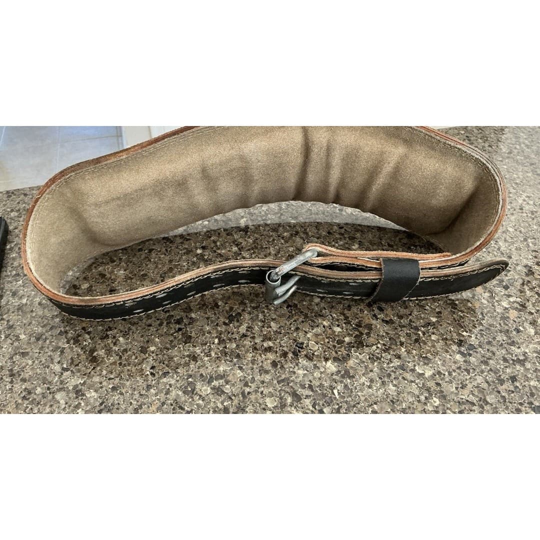 Harbinger 6" Padded Black Leather Weight Lifting Belt Size Large. - Thumbnail 4