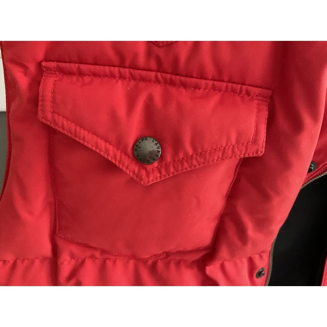Vintage Polo Ralph Lauren Reversible Western Puffer Red & Black Down Vest XXL - Thumbnail 5