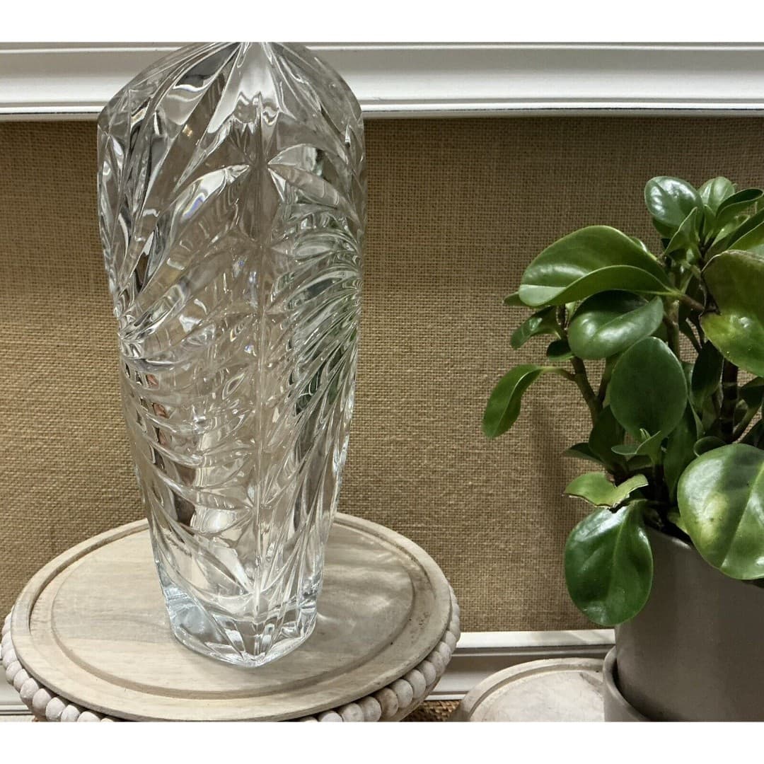 Vintage STUDIO NOVA V Shape Designed Vase Heavy Crystal Ball Weighted Base - Thumbnail 5