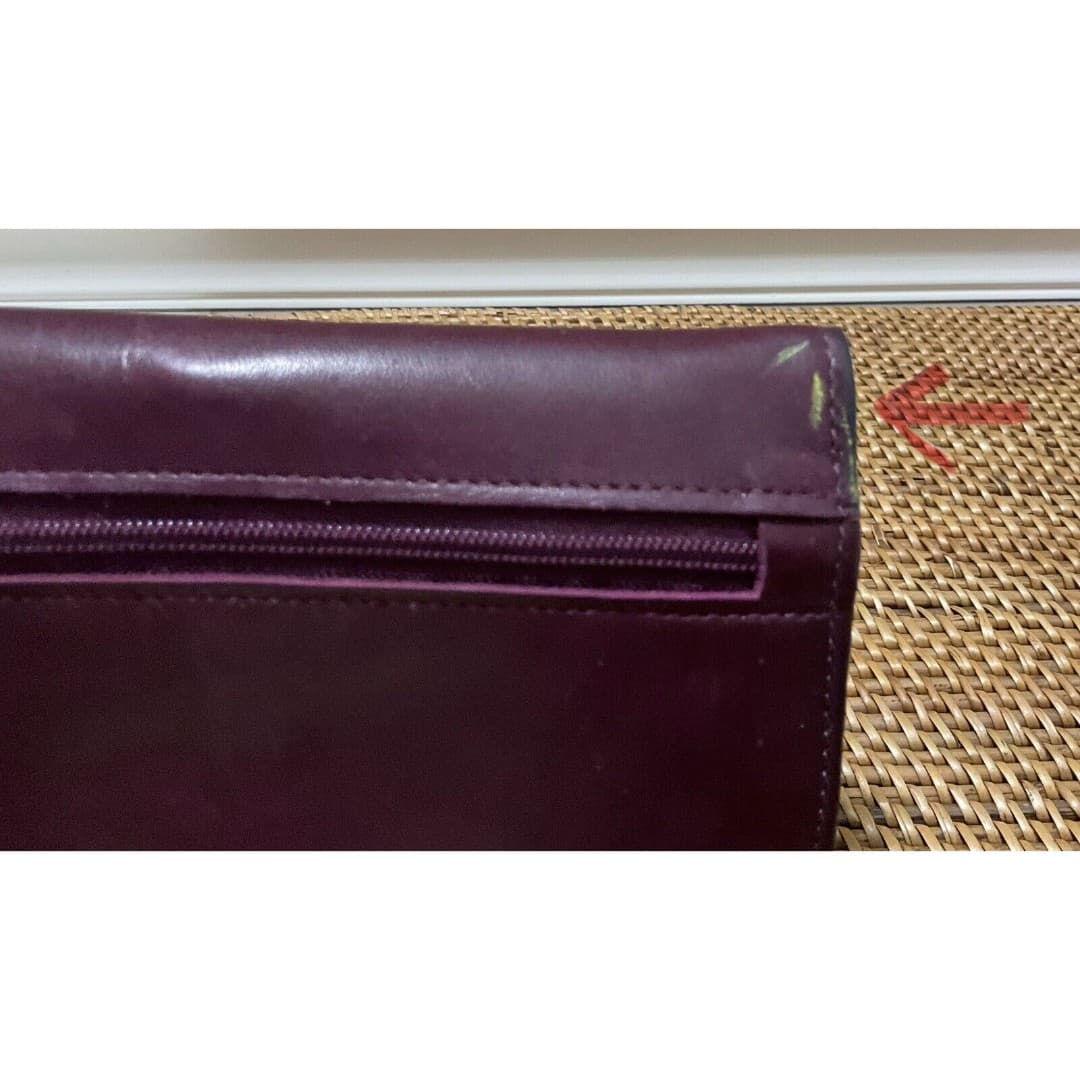 BUXTON Women's "Heiress Organizer” Burgundy tri-fold Clutch wallet - Thumbnail 3