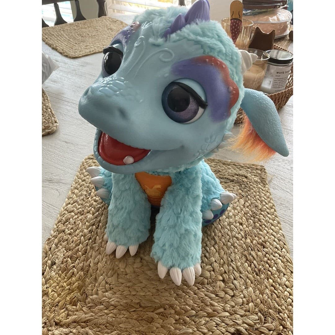 Fur Real Friends Blazin blue Dragon Interactive toy 2015 Works Great!