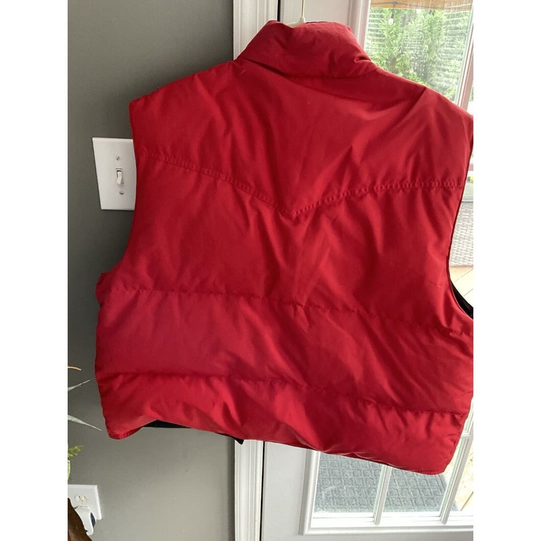 Vintage Polo Ralph Lauren Reversible Western Puffer Red & Black Down Vest XXL - Thumbnail 2