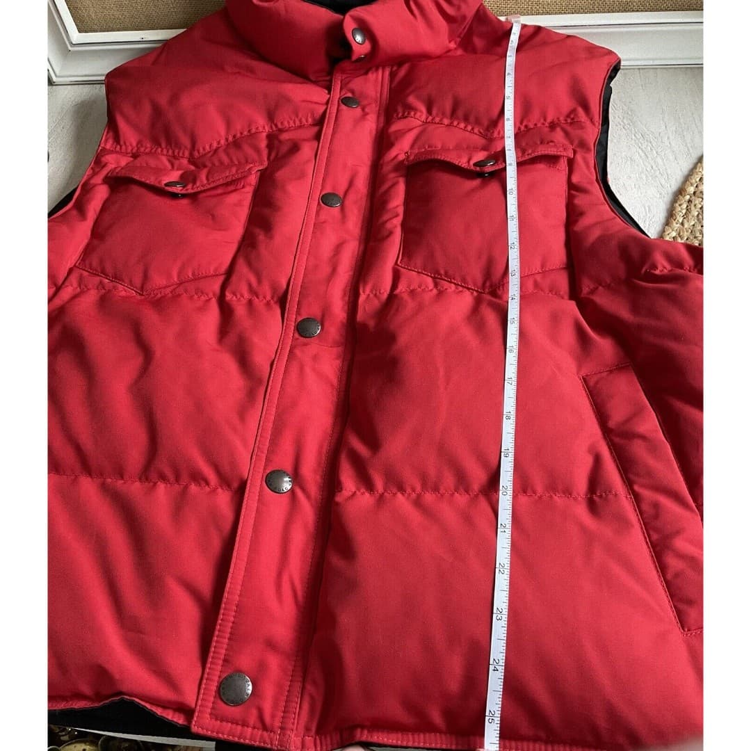 Vintage Polo Ralph Lauren Reversible Western Puffer Red & Black Down Vest XXL - Thumbnail 10