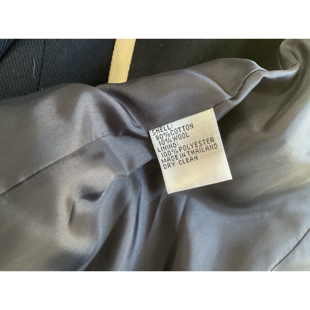 Talbots Dress Jacket Blazer Women’s Navy w/Ivory Trim Stretch Cotton Wool 18 - Thumbnail 6