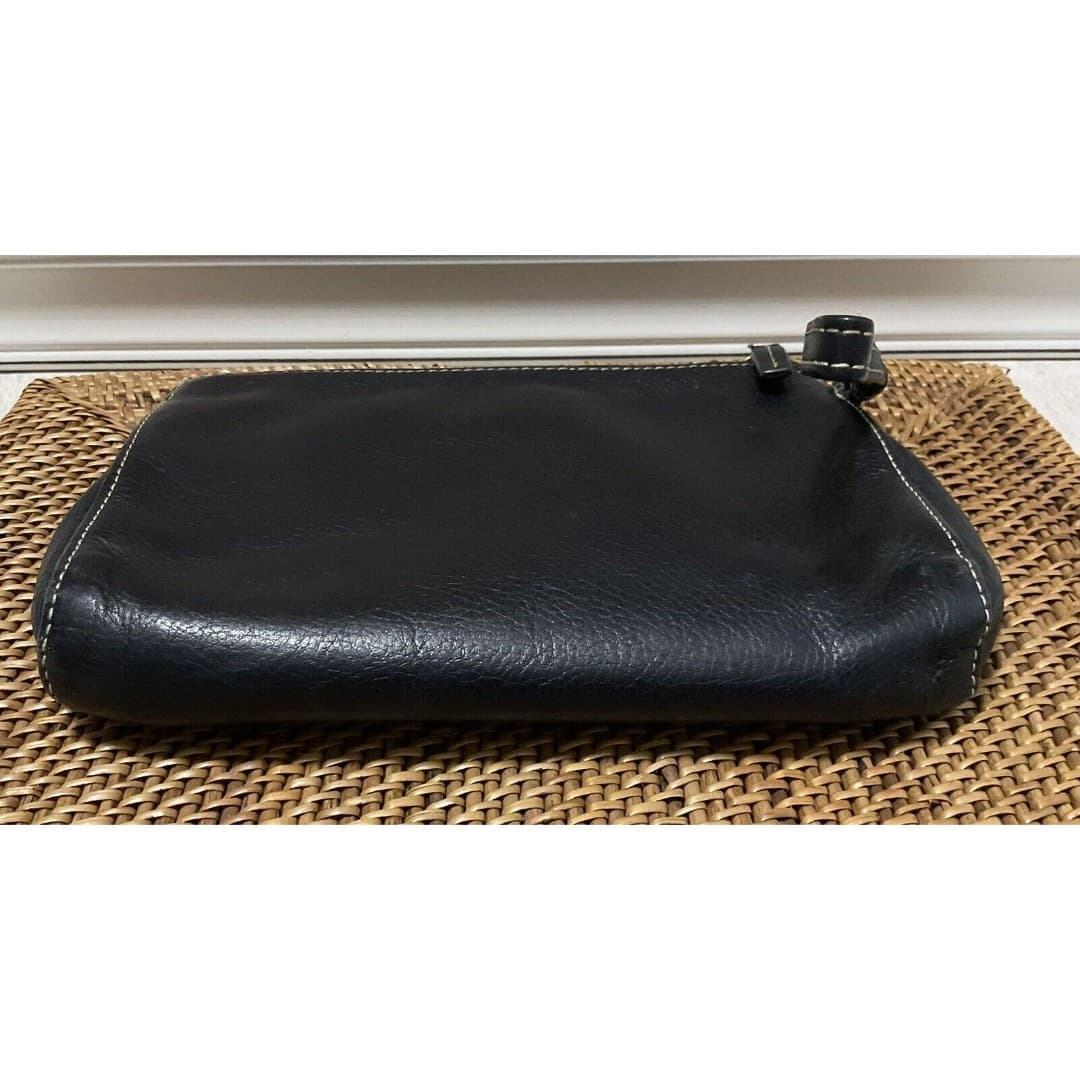 Talbots Navy Blue Soft Pebbled Leather Wristlet - Thumbnail 3