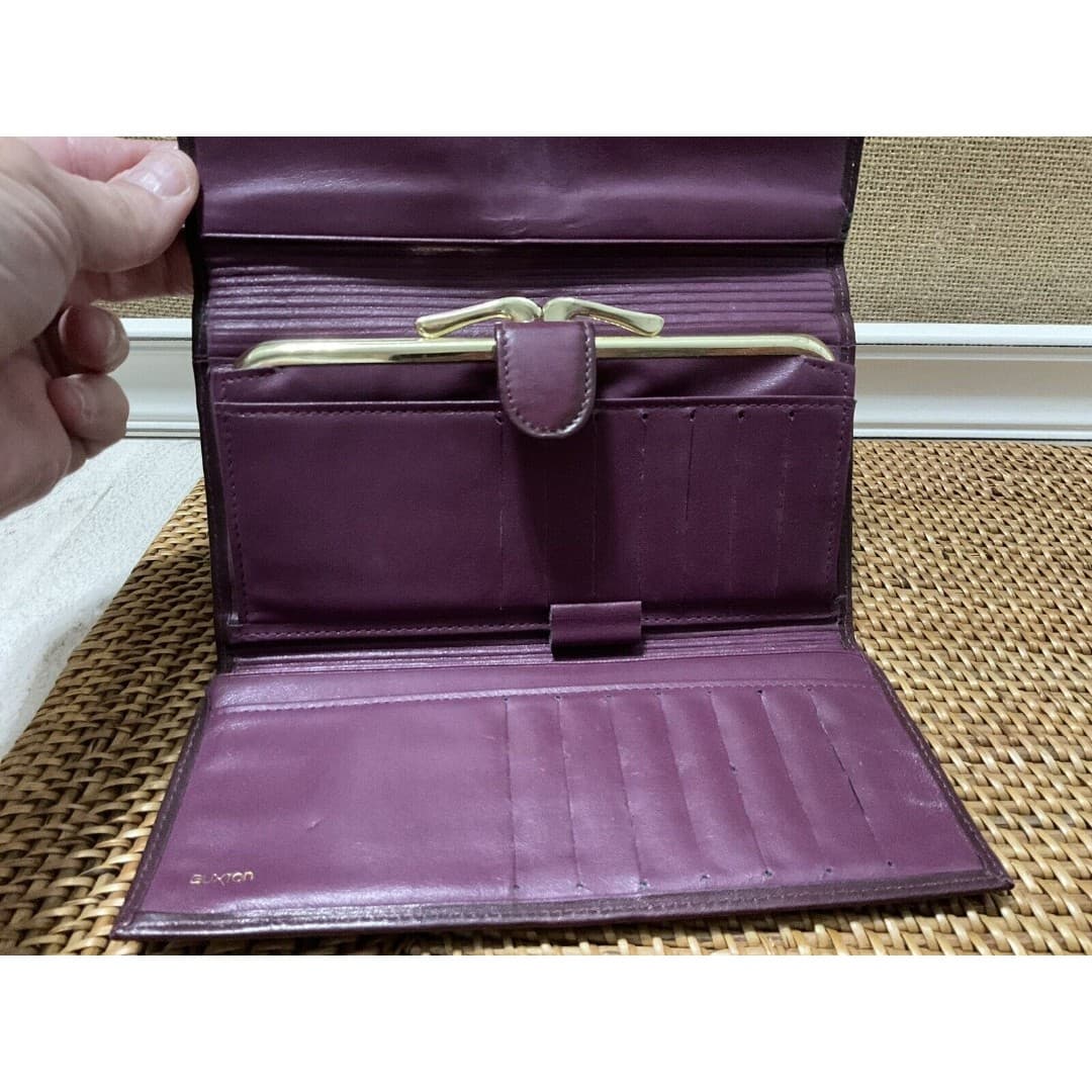 BUXTON Women's "Heiress Organizer” Burgundy tri-fold Clutch wallet - Thumbnail 5