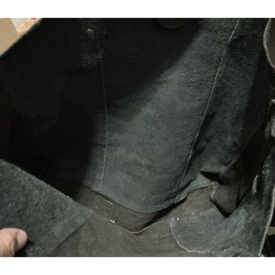G.H. Bass & Co. Black Leather Floppy Shopping Tote Bag - Thumbnail 6