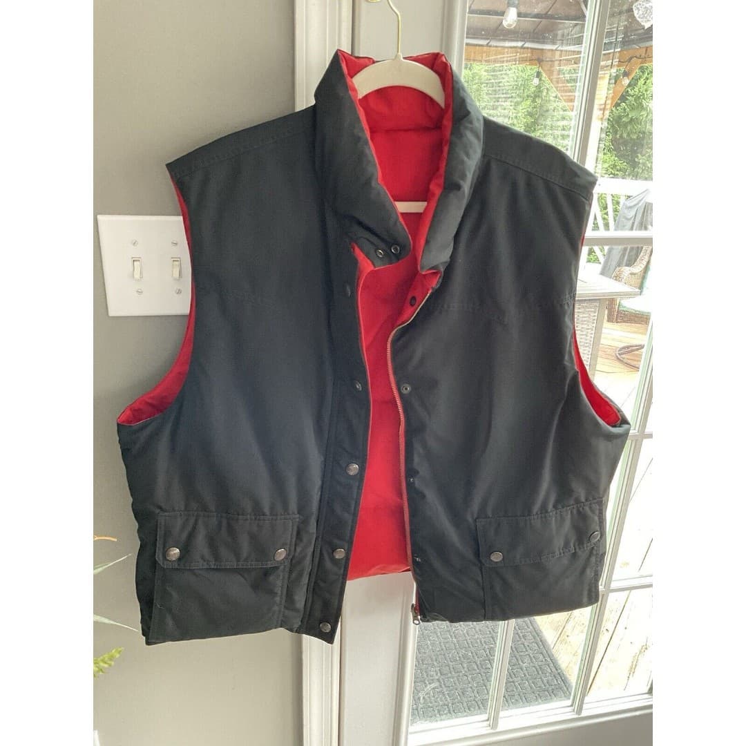 Vintage Polo Ralph Lauren Reversible Western Puffer Red & Black Down Vest XXL - Thumbnail 3