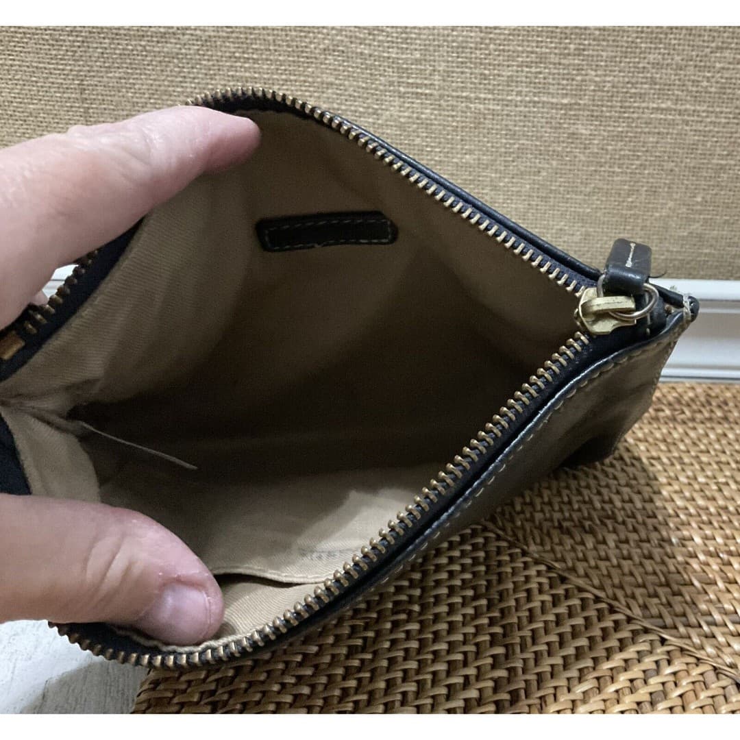 Talbots Navy Blue Soft Pebbled Leather Wristlet - Thumbnail 4