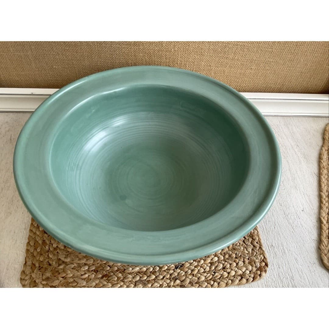 Pfaltzgraff Stoneware Green Large Serving Bowl 13.5” Mexico