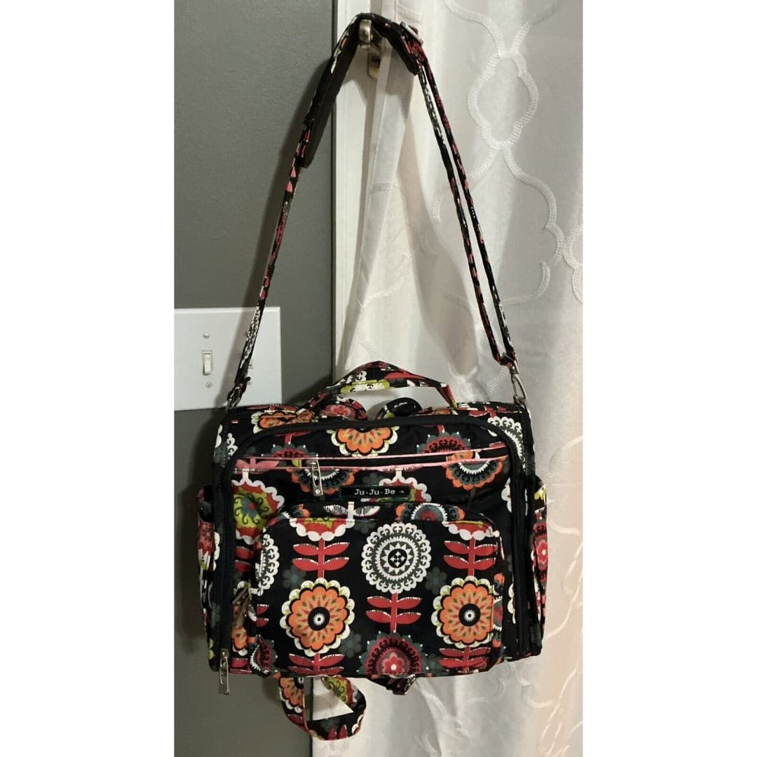 JuJuBe Diaper Bag Dancing Dahlias Print Very Gently Used! - Thumbnail 3