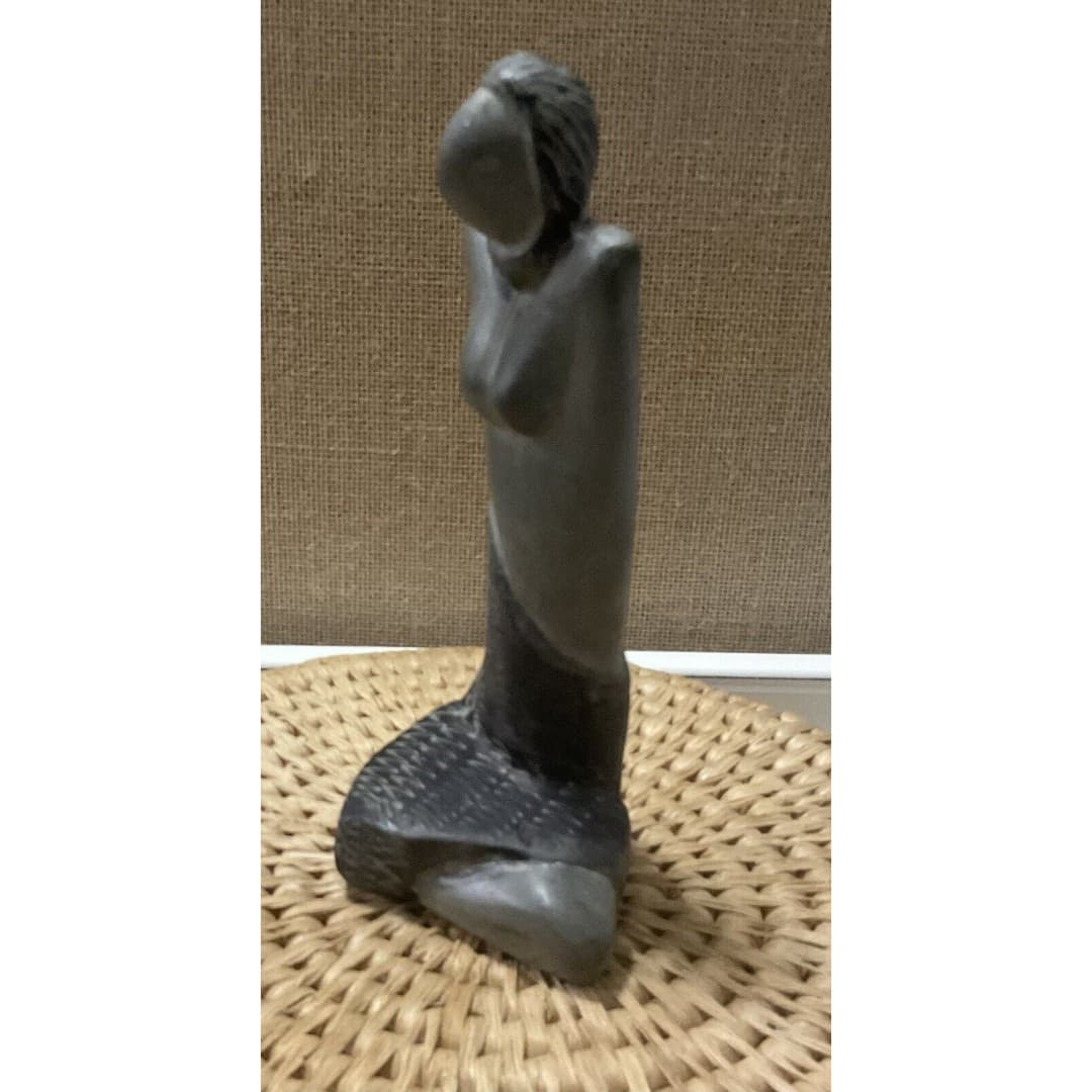 Zimbabwe Shona Serpentine Stone Sculpture African Art Woman - Thumbnail 5