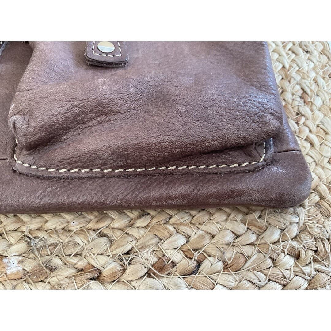 Fossil "Sutter" Brown Genuine Leather Zip Top Shoulder Bag Crossbody Purse - Thumbnail 6
