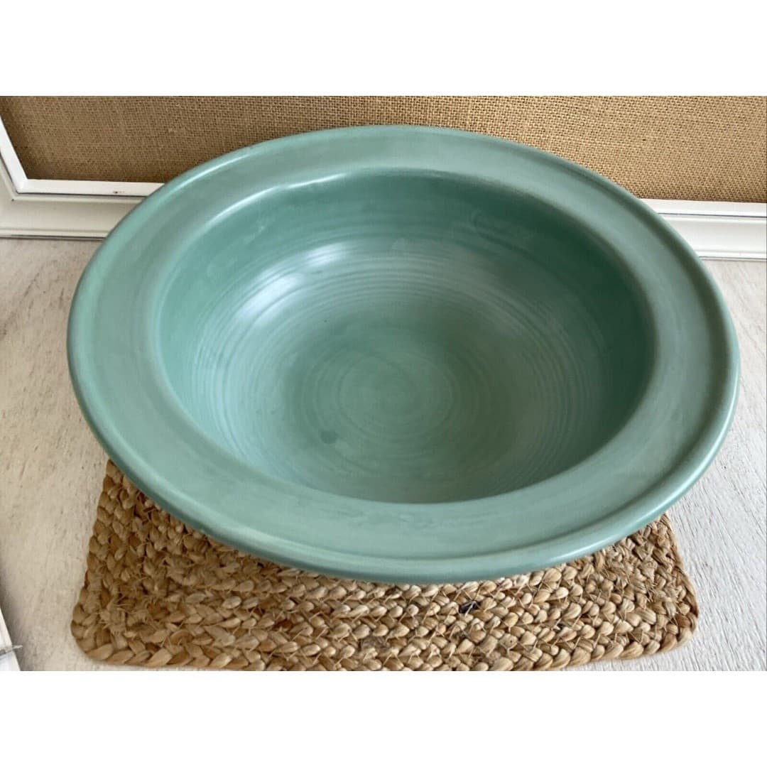 Pfaltzgraff Stoneware Green Large Serving Bowl 13.5” Mexico - Thumbnail 3