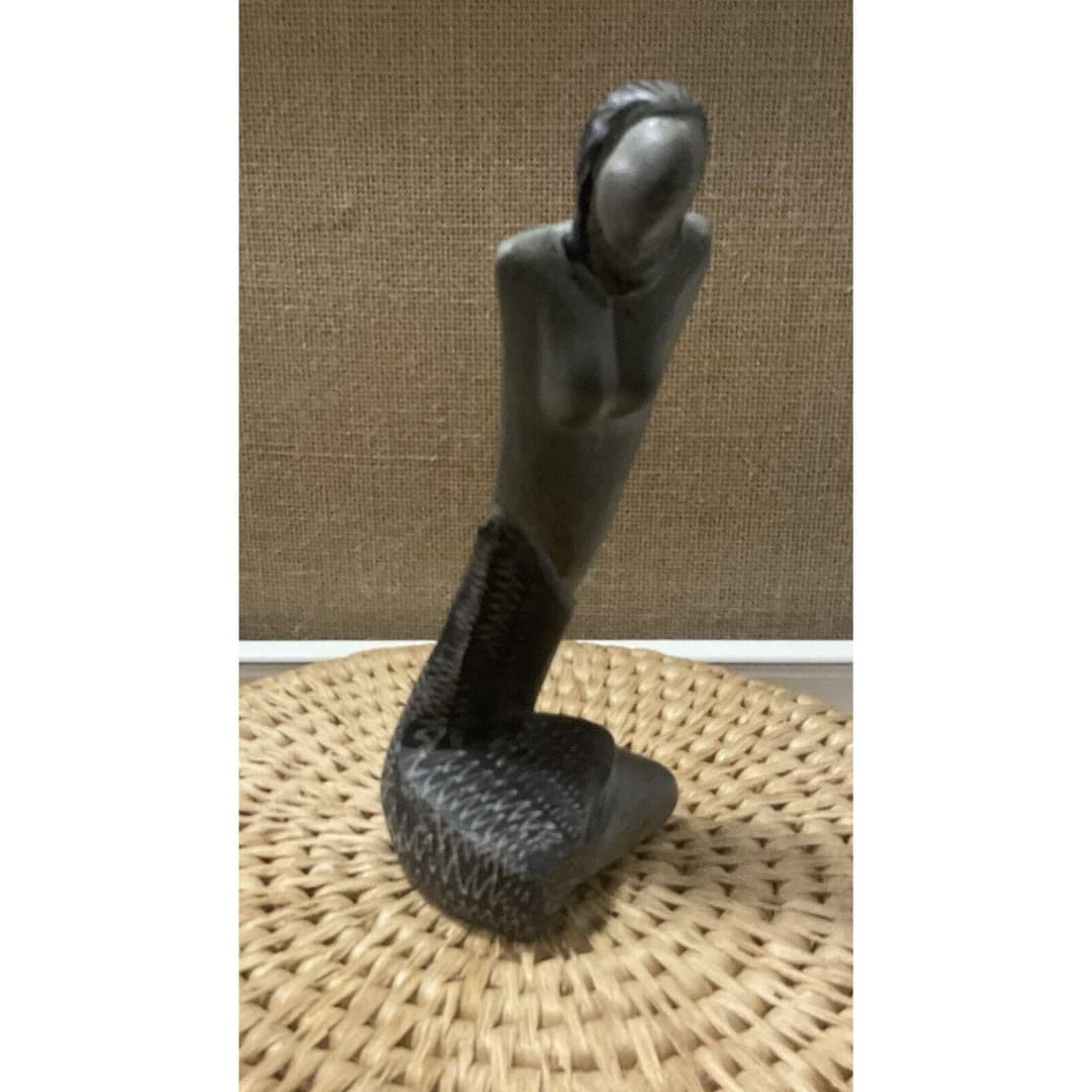 Zimbabwe Shona Serpentine Stone Sculpture African Art Woman - Thumbnail 7