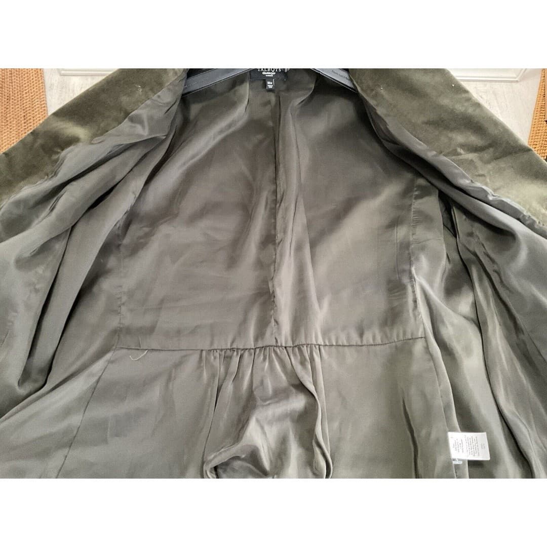 TALBOTS Velvet Military Jacket Women’s Sz 20 Army Green Cotton Stretch - Thumbnail 8