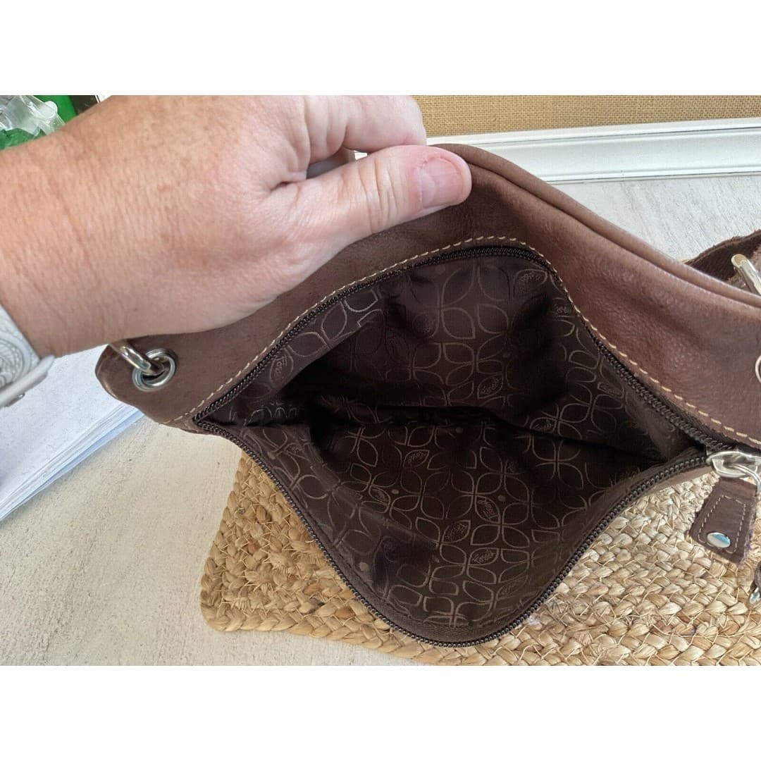 Fossil "Sutter" Brown Genuine Leather Zip Top Shoulder Bag Crossbody Purse - Thumbnail 4