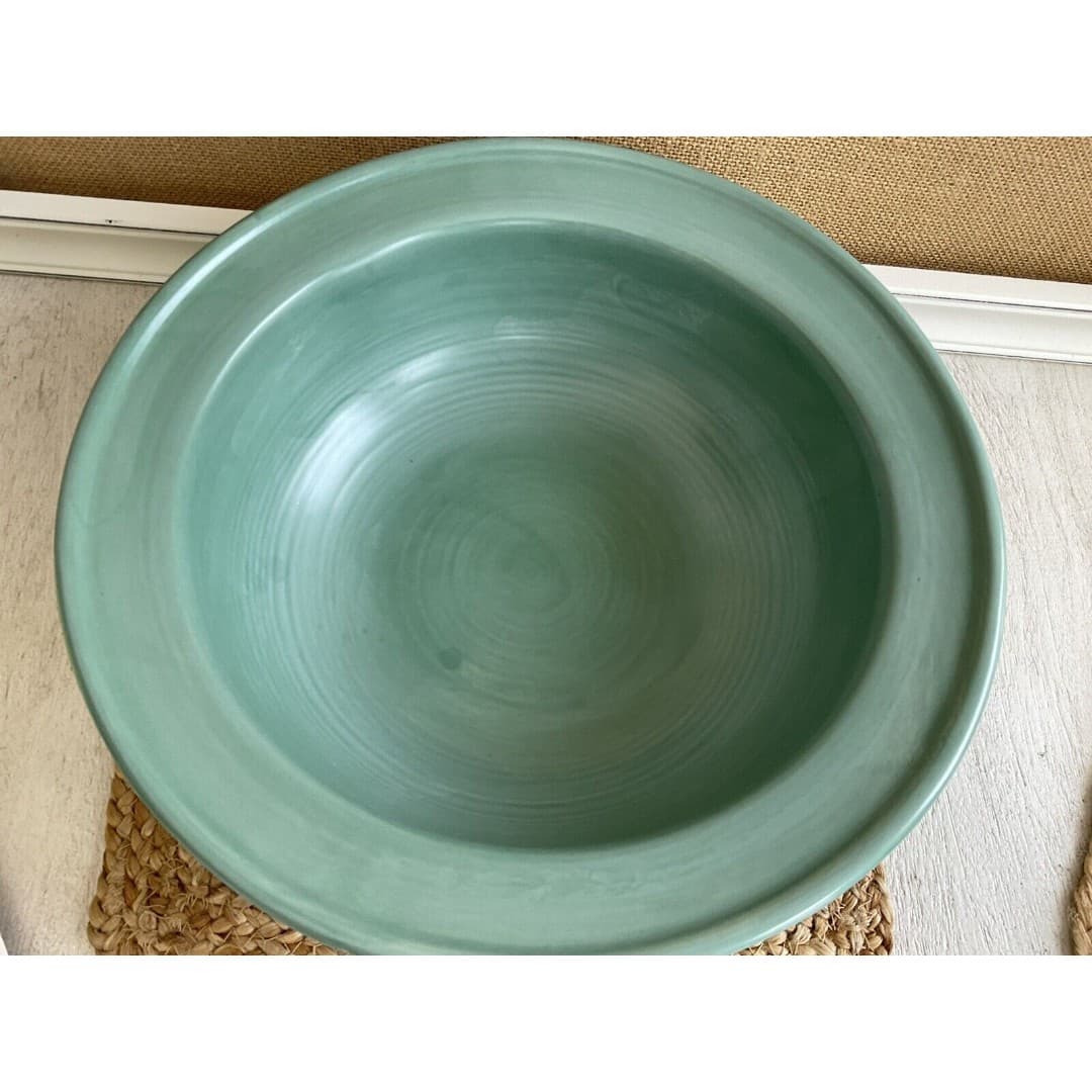 Pfaltzgraff Stoneware Green Large Serving Bowl 13.5” Mexico - Thumbnail 4