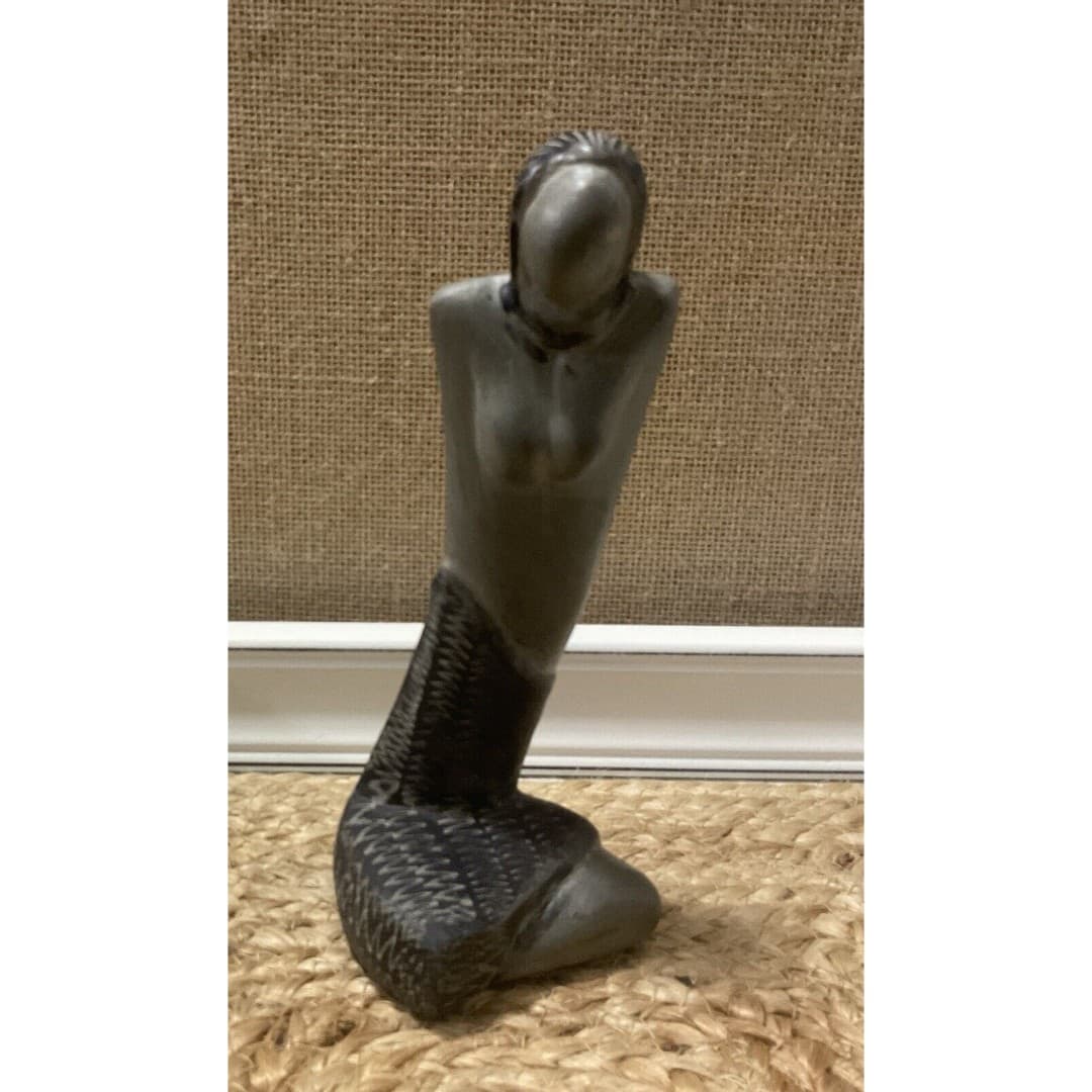 Zimbabwe Shona Serpentine Stone Sculpture African Art Woman - Thumbnail 2