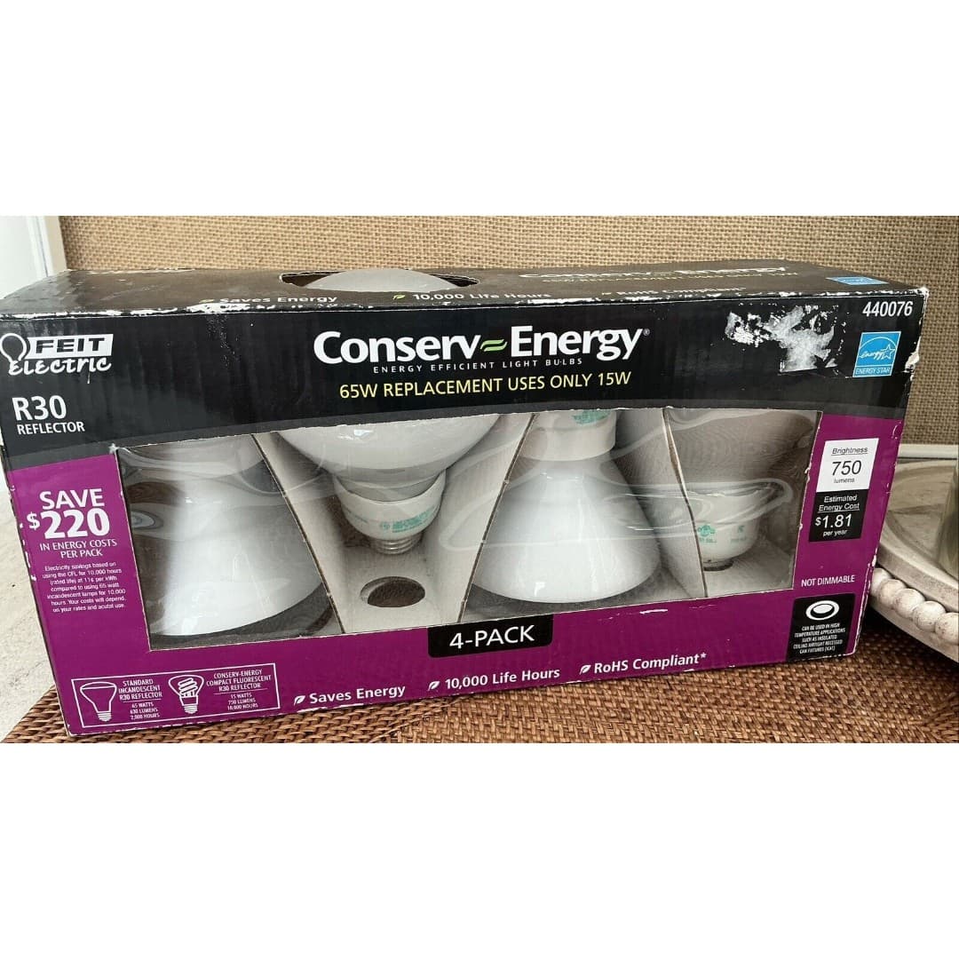 Feit R30 Reflector Conserv Energy 65W Replacement Light Bulbs 4-Pack #440076 New - Thumbnail 2