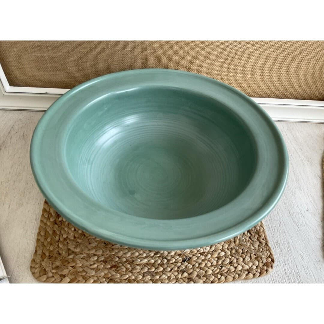 Pfaltzgraff Stoneware Green Large Serving Bowl 13.5” Mexico - Thumbnail 2